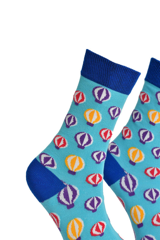 Blå Sokker Med Luftballongdesign