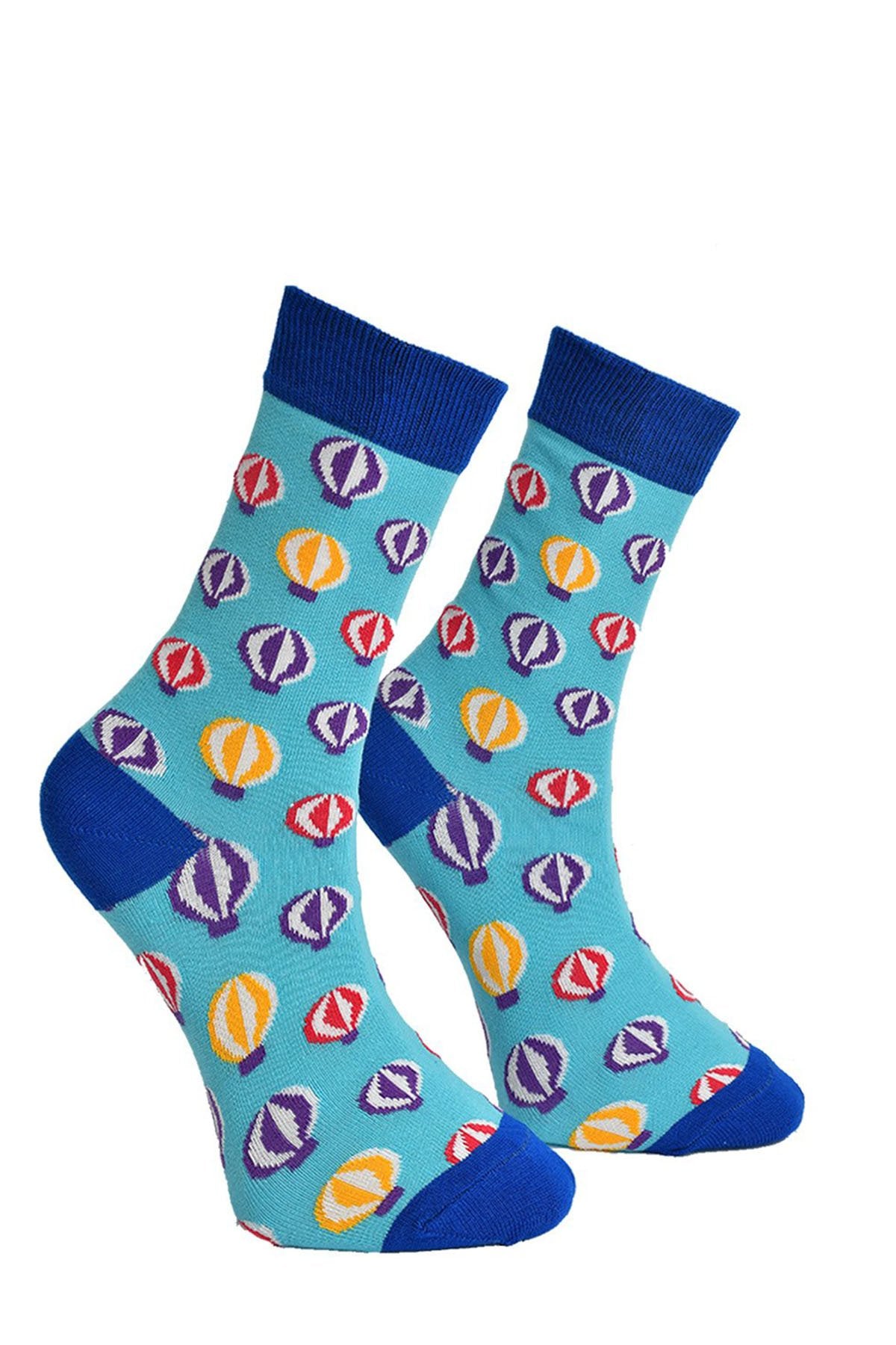 Blå Sokker Med Luftballongdesign