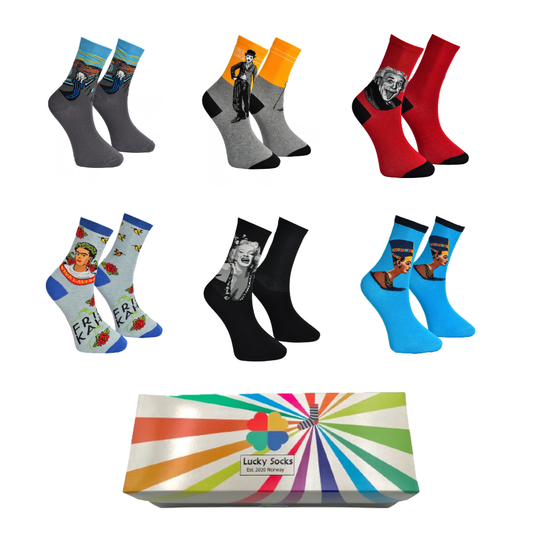 Kunst & Ikoner Sokkeboks – gaveeske fra Lucky Socks