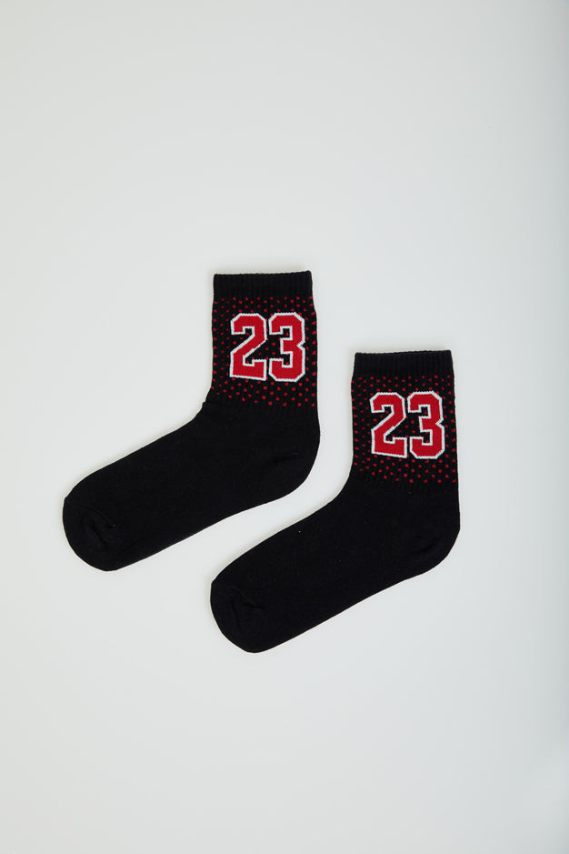 Sorte Sokker Med 23 Design